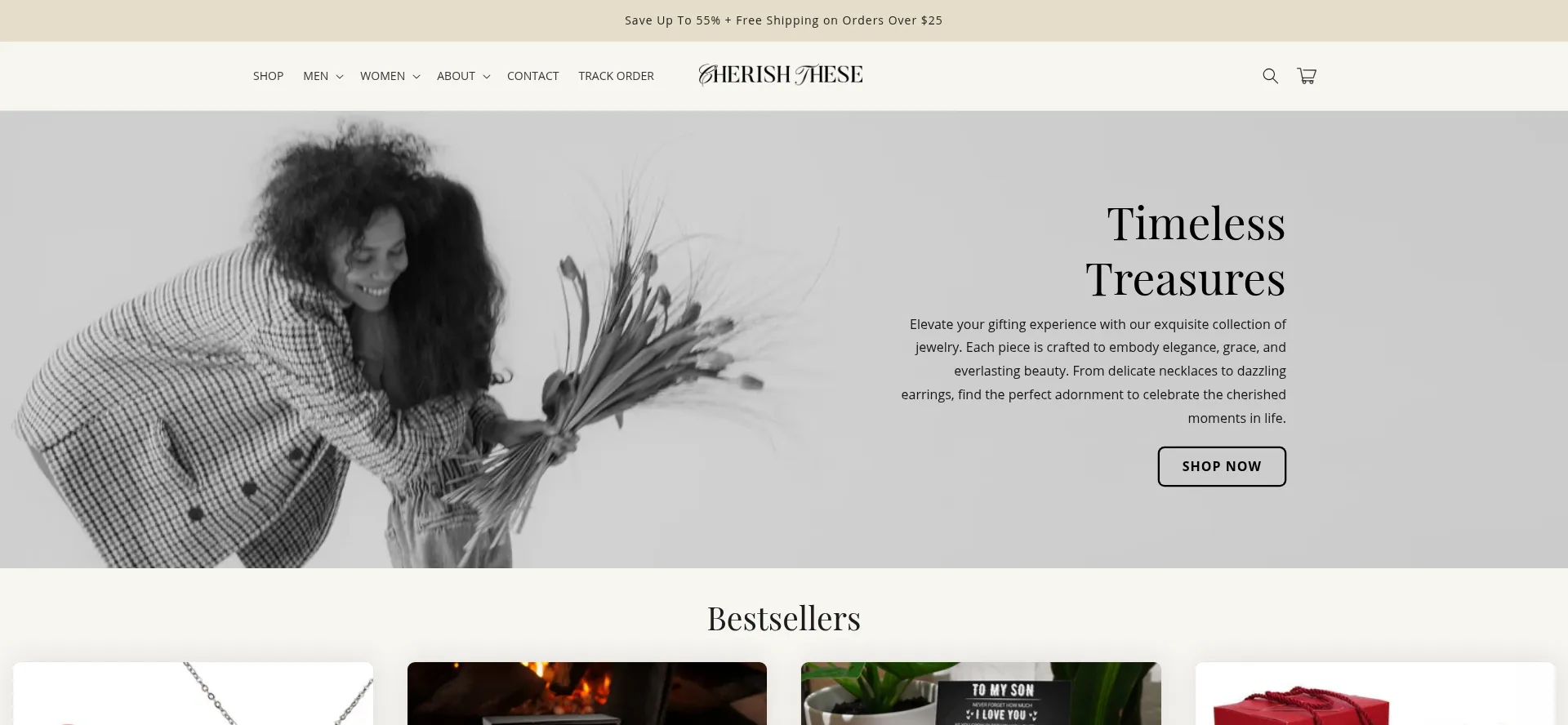 Website screenshot of Cherishthese.com