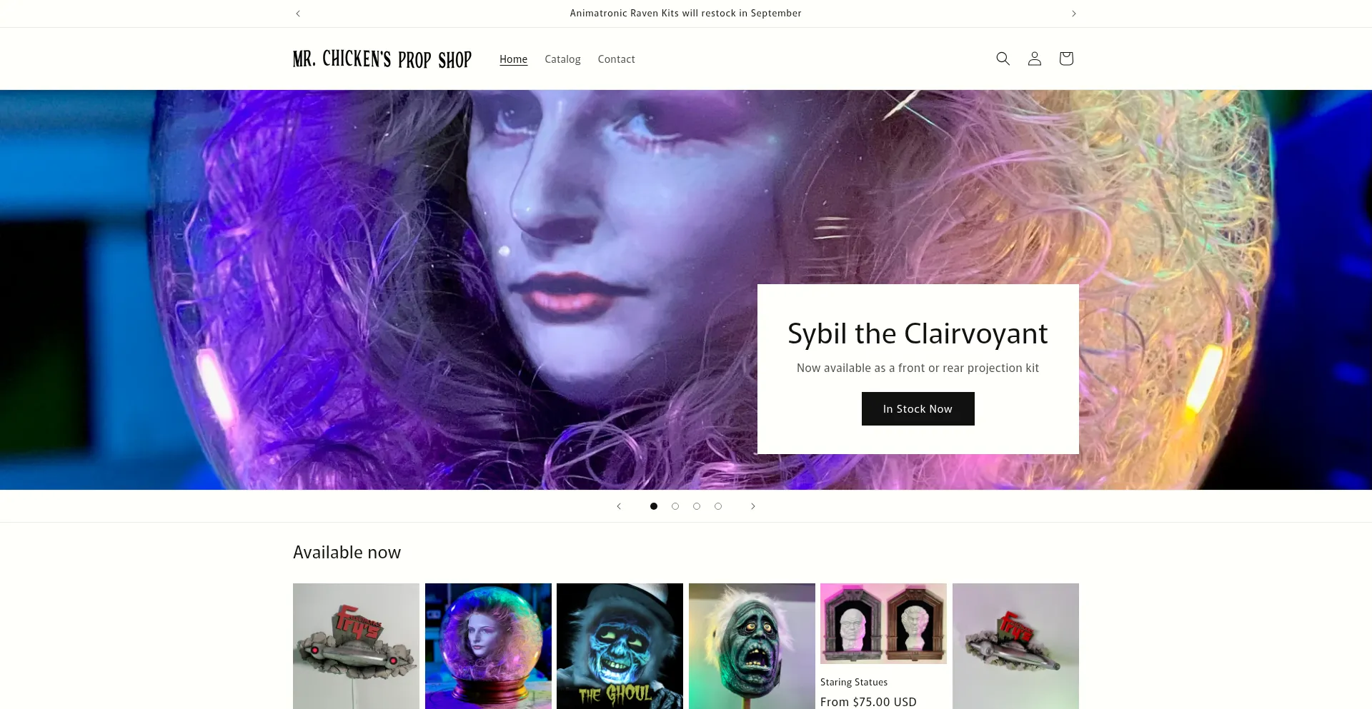 Website screenshot of Chickenprops.com