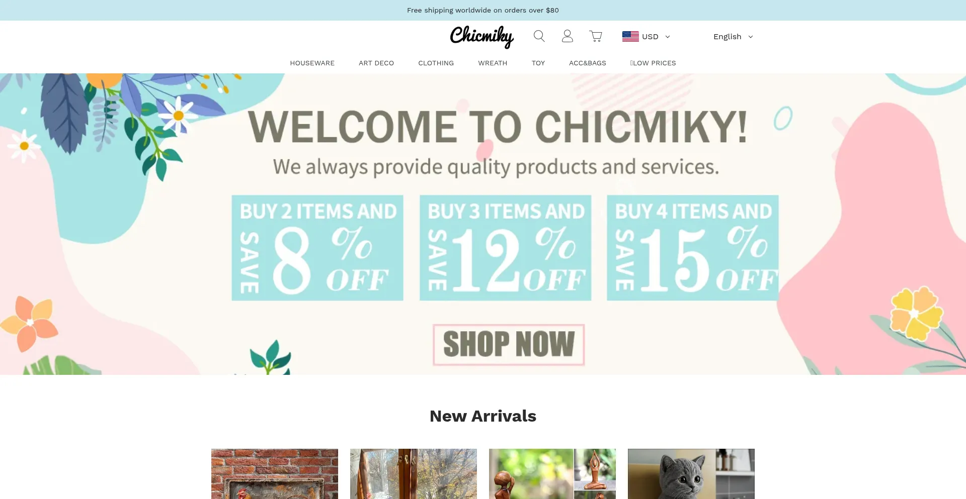 Website screenshot of Chicmiky.com
