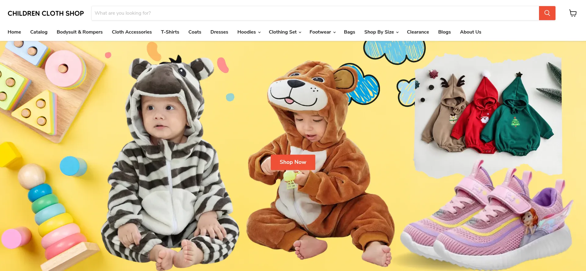 Website screenshot of Childrenclothshop.com