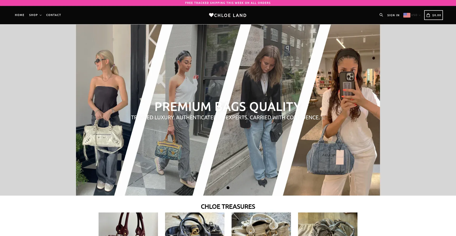 Website screenshot of Chloeland.shop