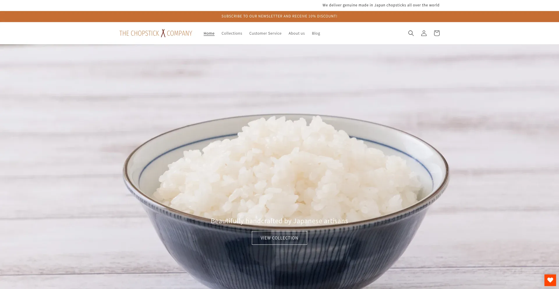Website screenshot of Chopstickcompany.com