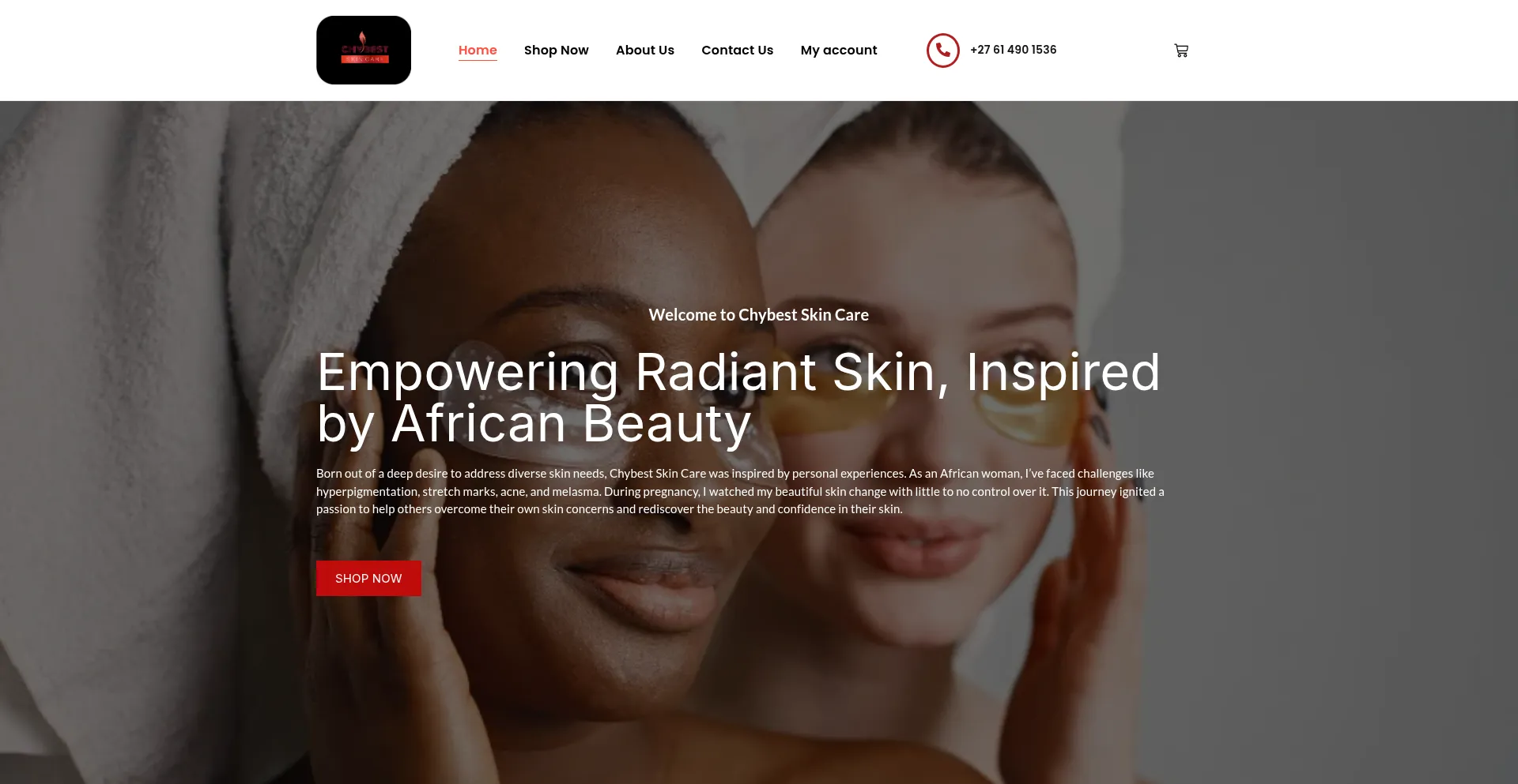 Website screenshot of Chybestskincare.com