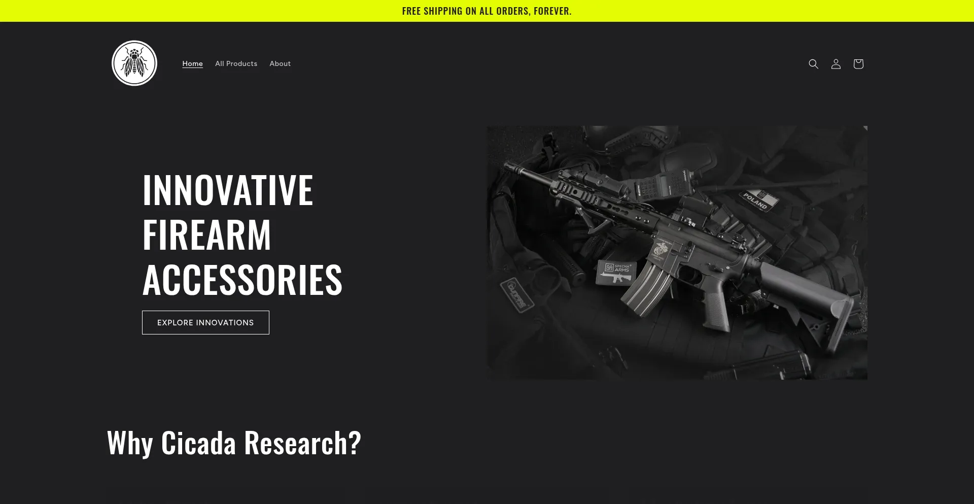 Website screenshot of Cicadaresearch.com