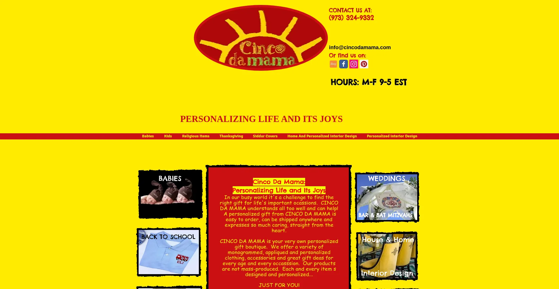 Website screenshot of Cincodamama.com