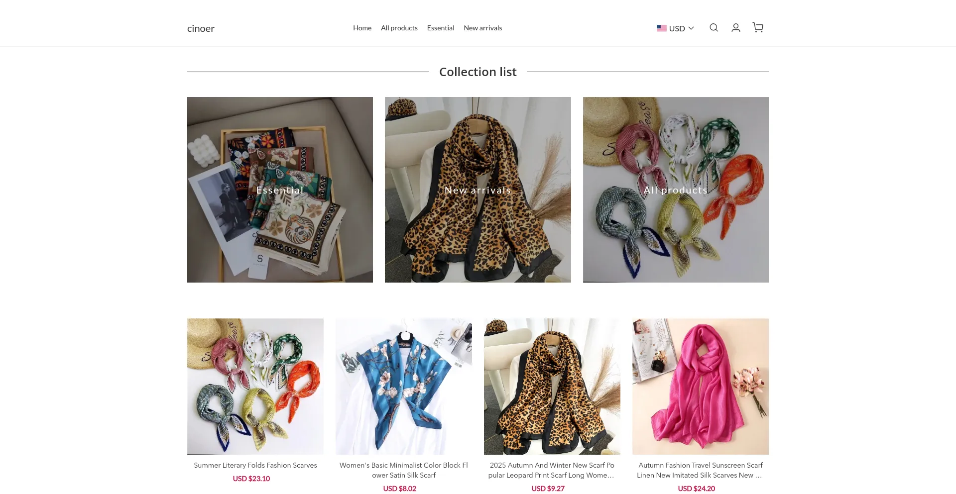 Website screenshot of Cinoer.com
