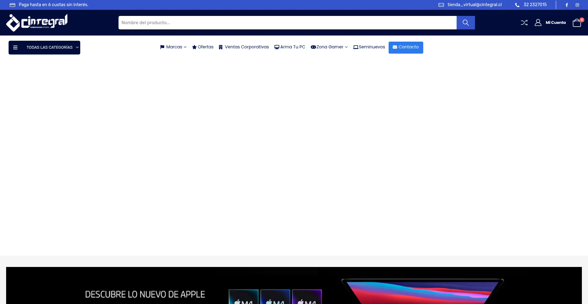 Website screenshot of Cintegral.cl