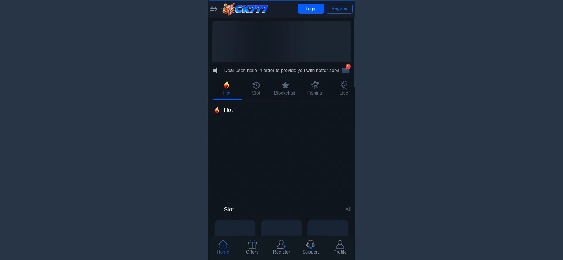 Website screenshot of Ck777-a.top
