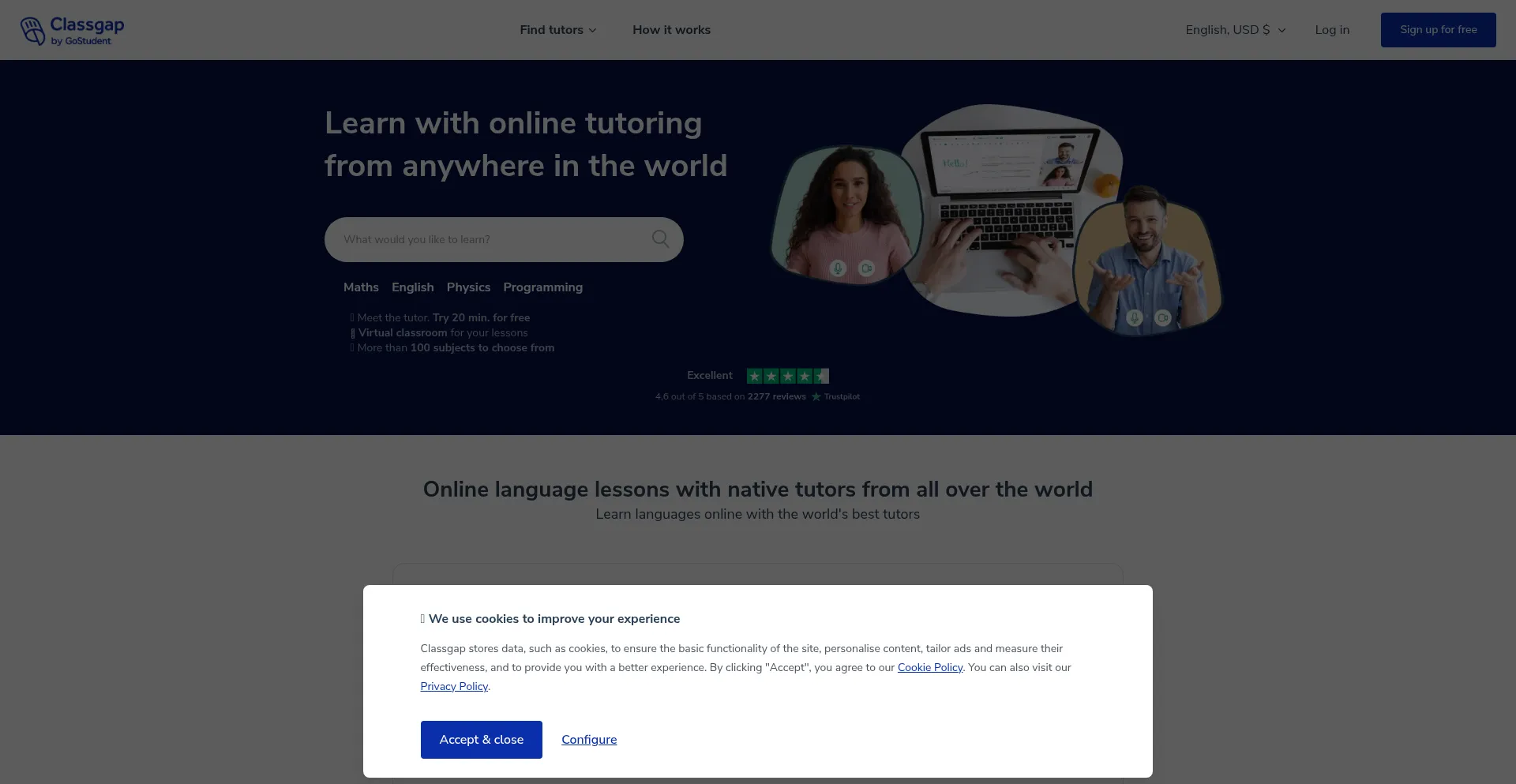 Classgap.com Screenshot