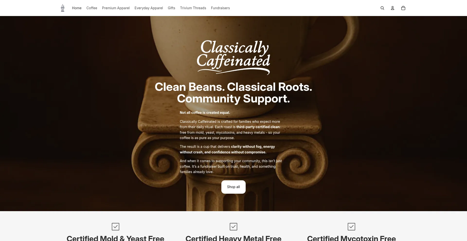 Classicallycaffeinated.com Screenshot