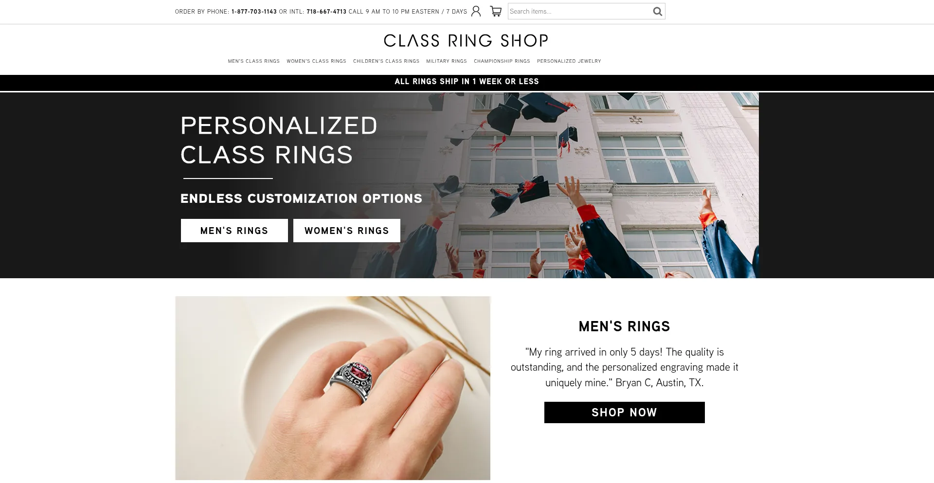 Classringshop.com Screenshot