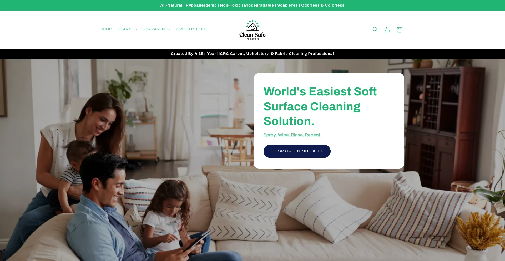 Website screenshot of Cleansafeproducts.com