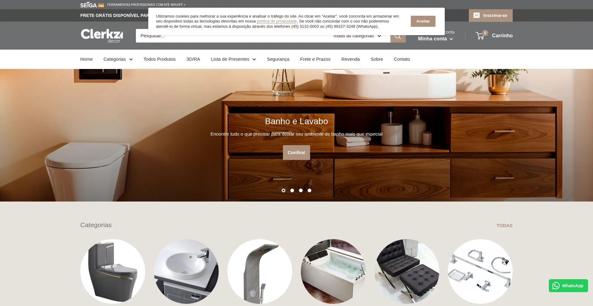 Website screenshot of Clerkzdecor.com.br