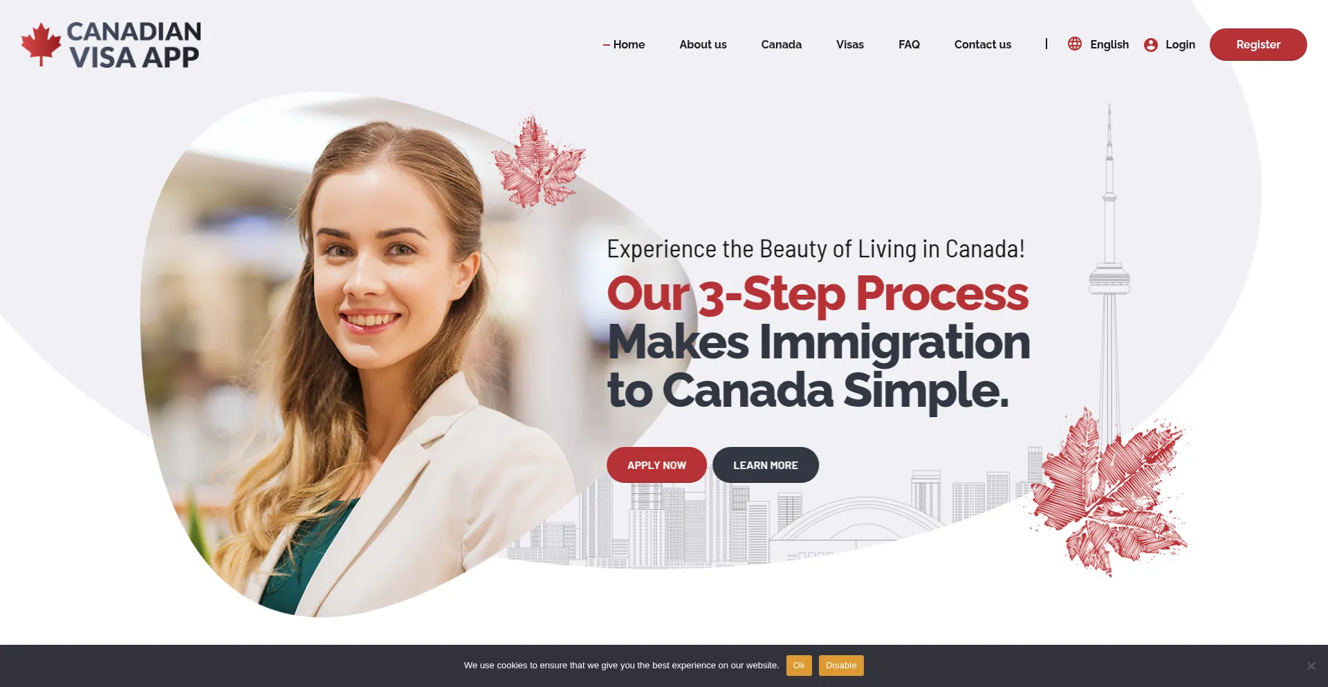 Website screenshot of Click1.canadianvisaapp.info