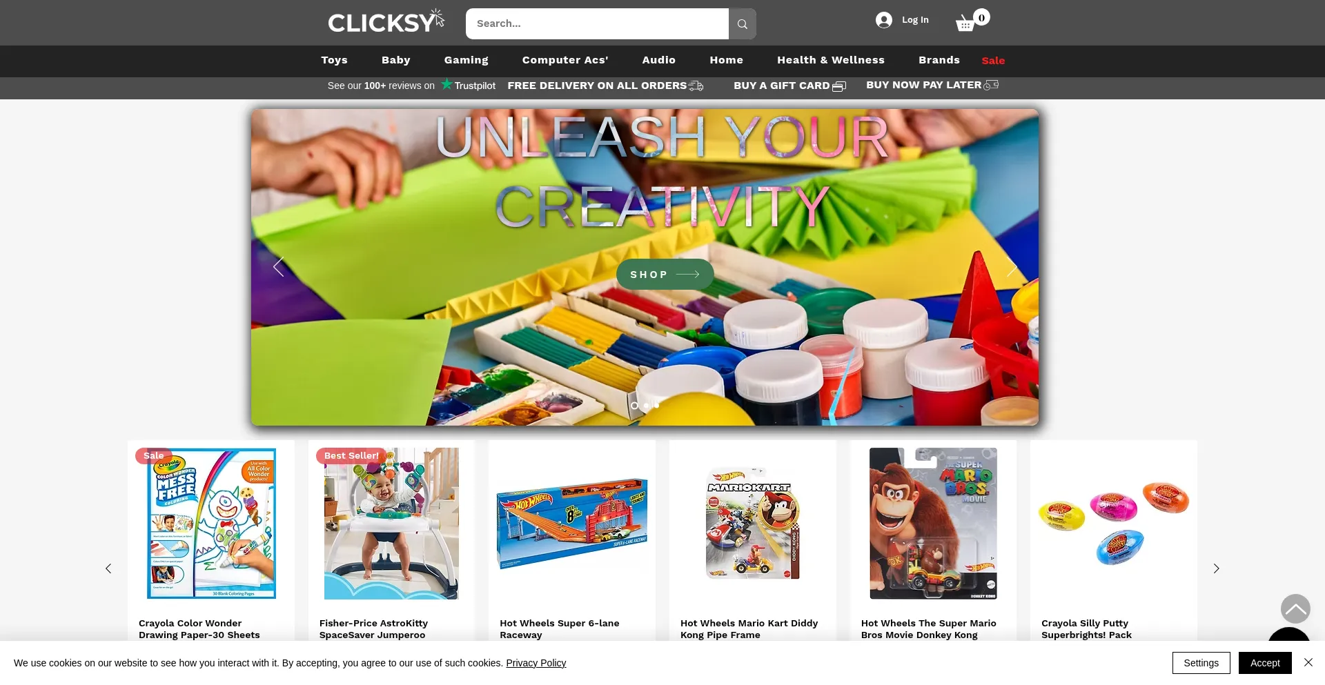 Website screenshot of Clicksy.uk