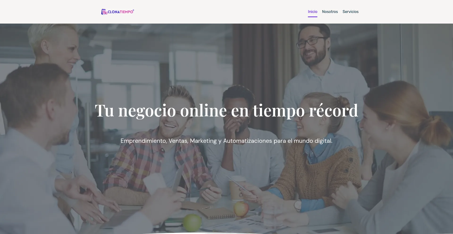 Website screenshot of Clonatiempo.com
