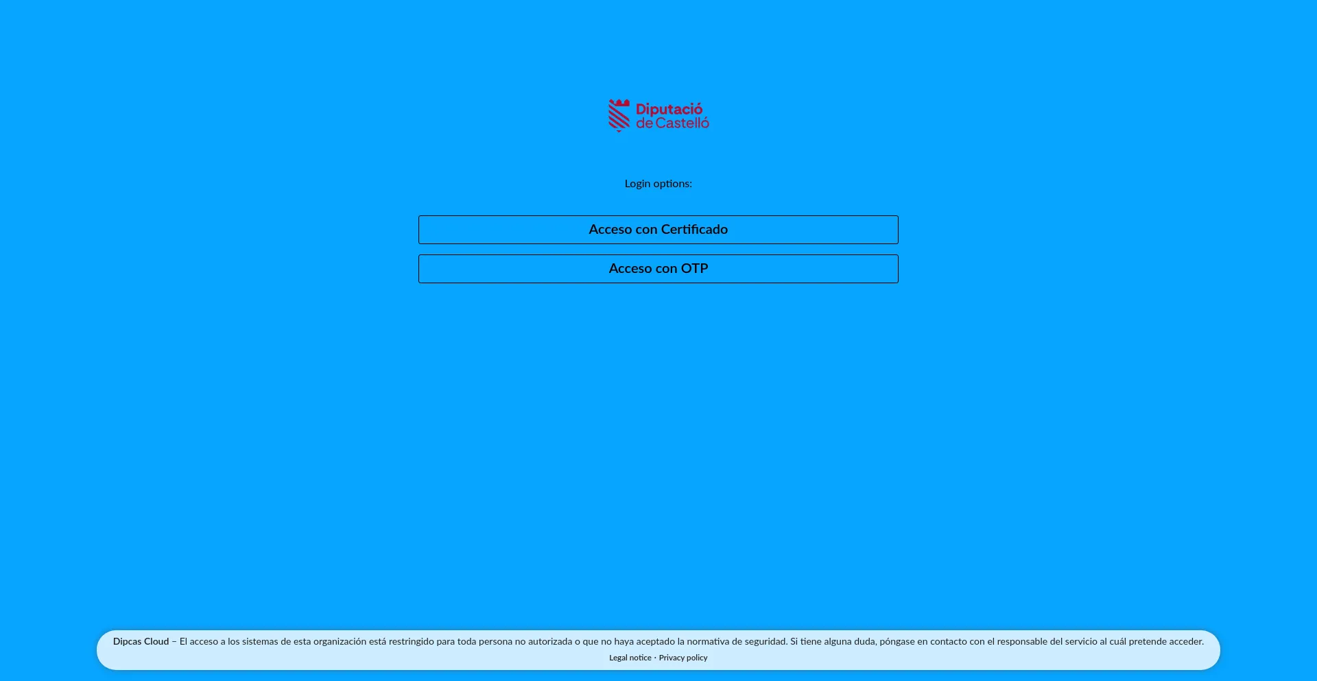 Website screenshot of Cloud.dipcas.es