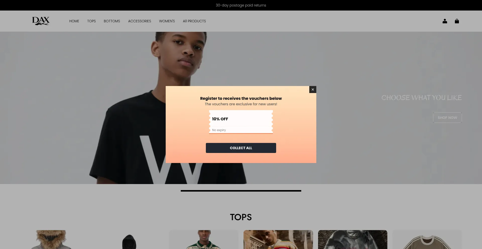 Website screenshot of Clounts.com