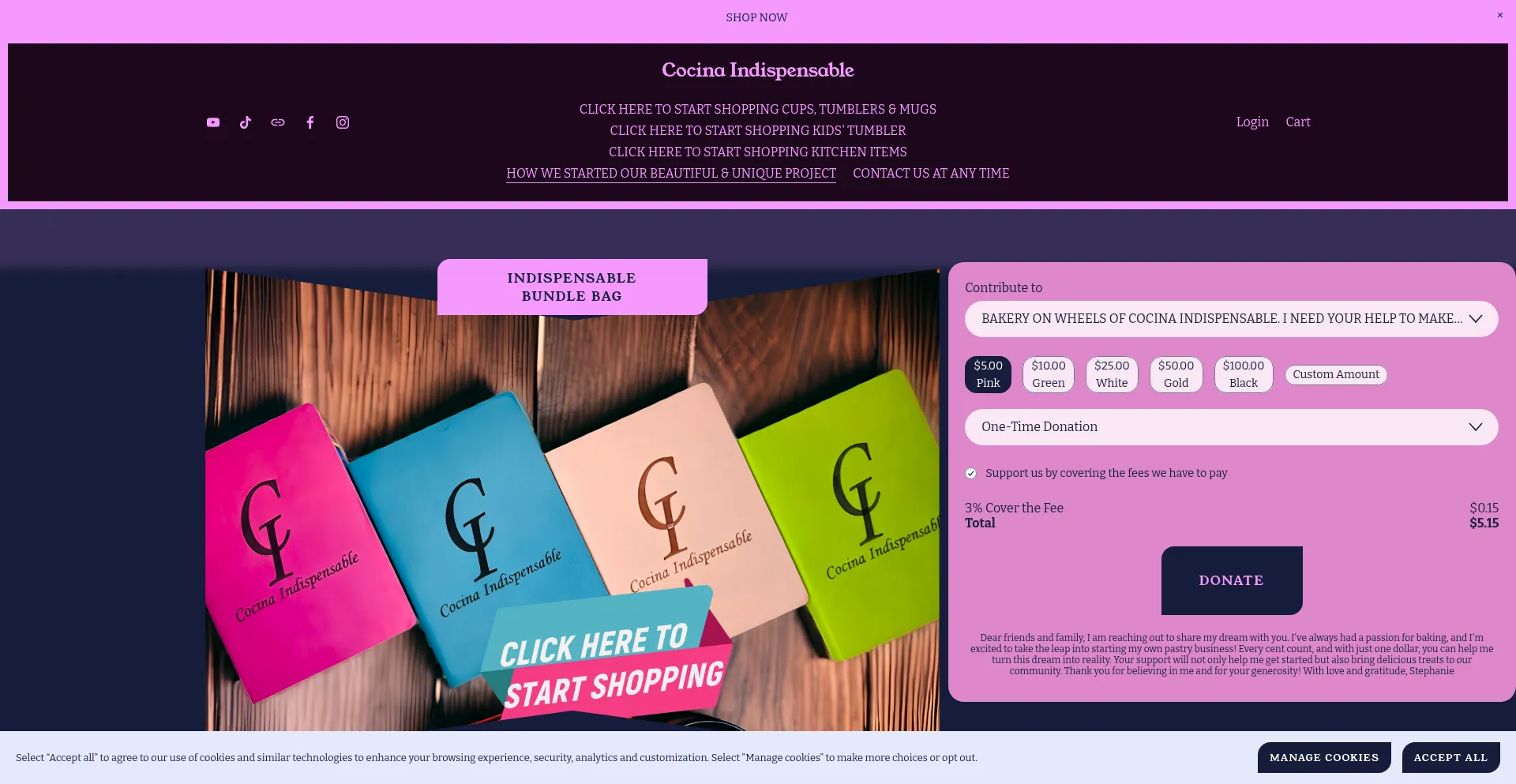 Website screenshot of Cocinaindispensable.com