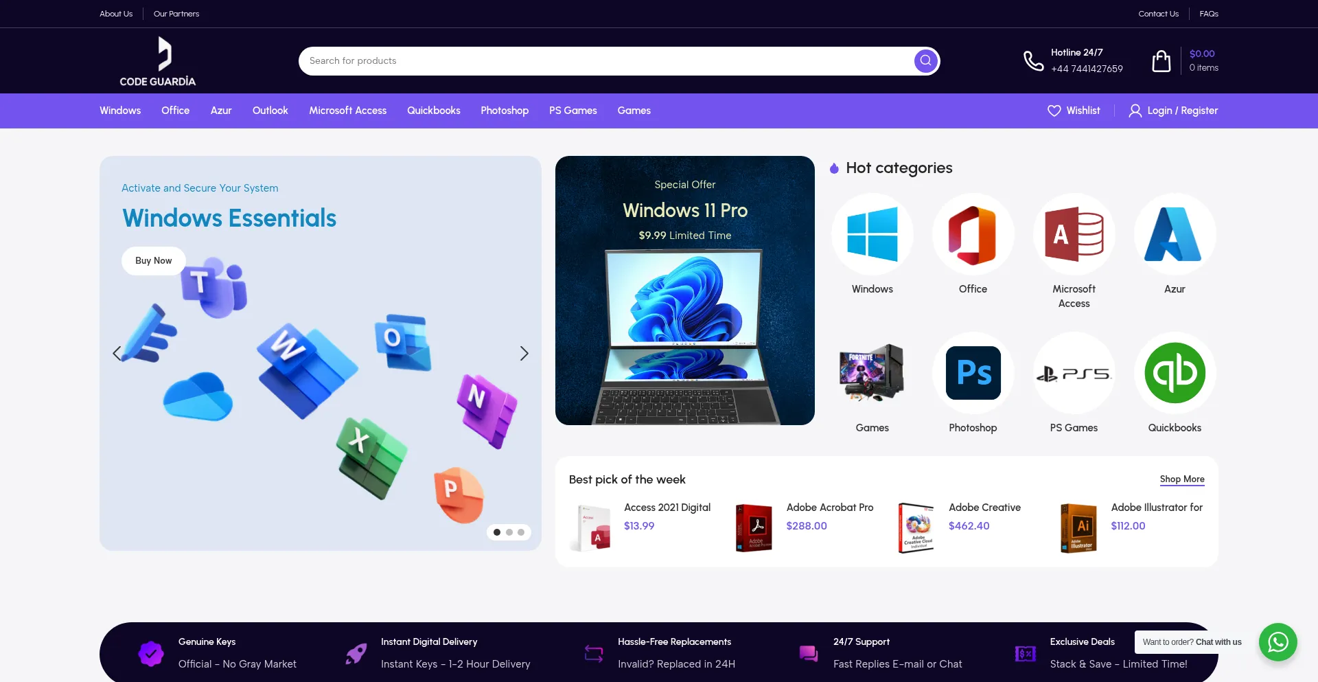 Website screenshot of Codeguardia.com