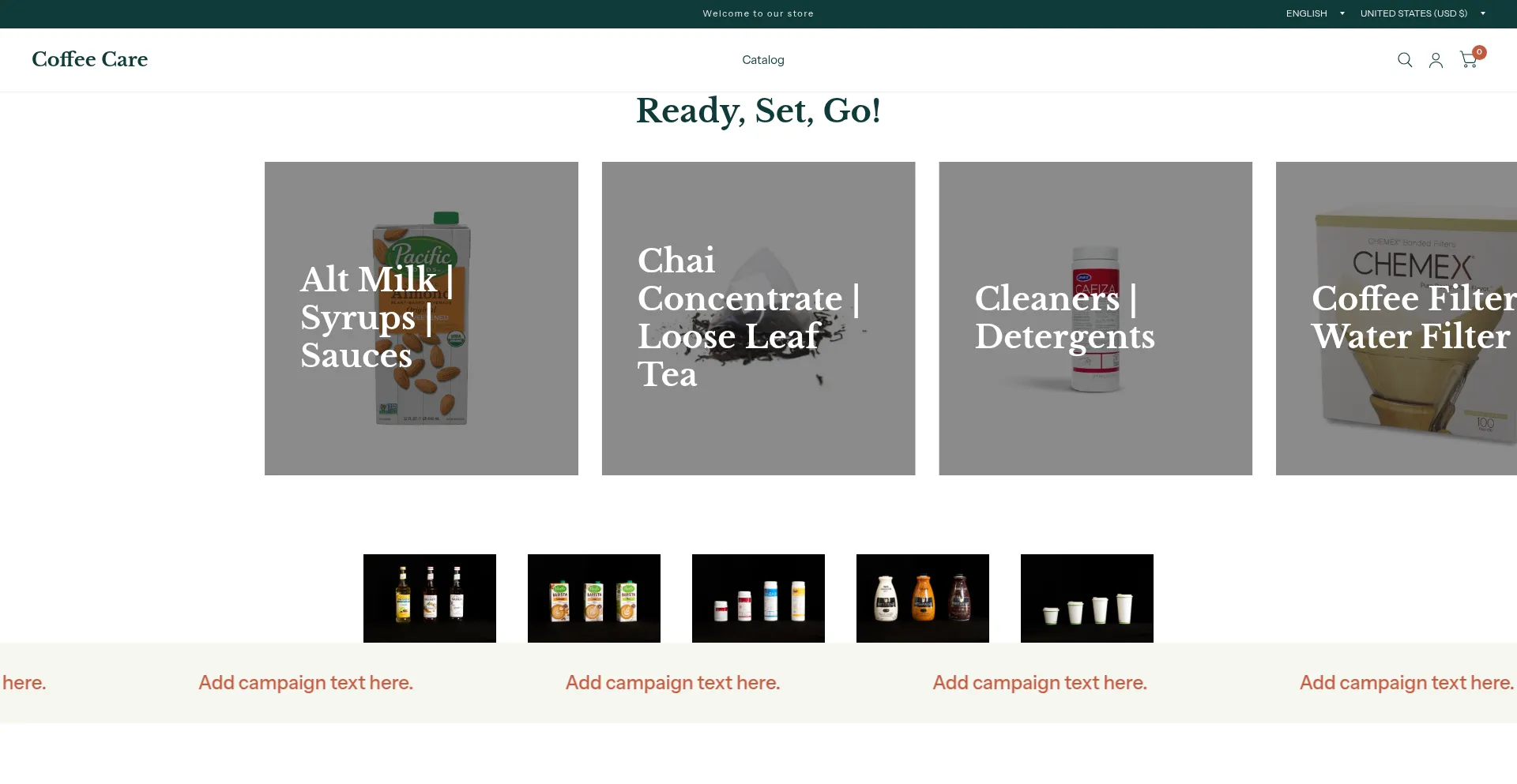 Website screenshot of Coffee-care.com