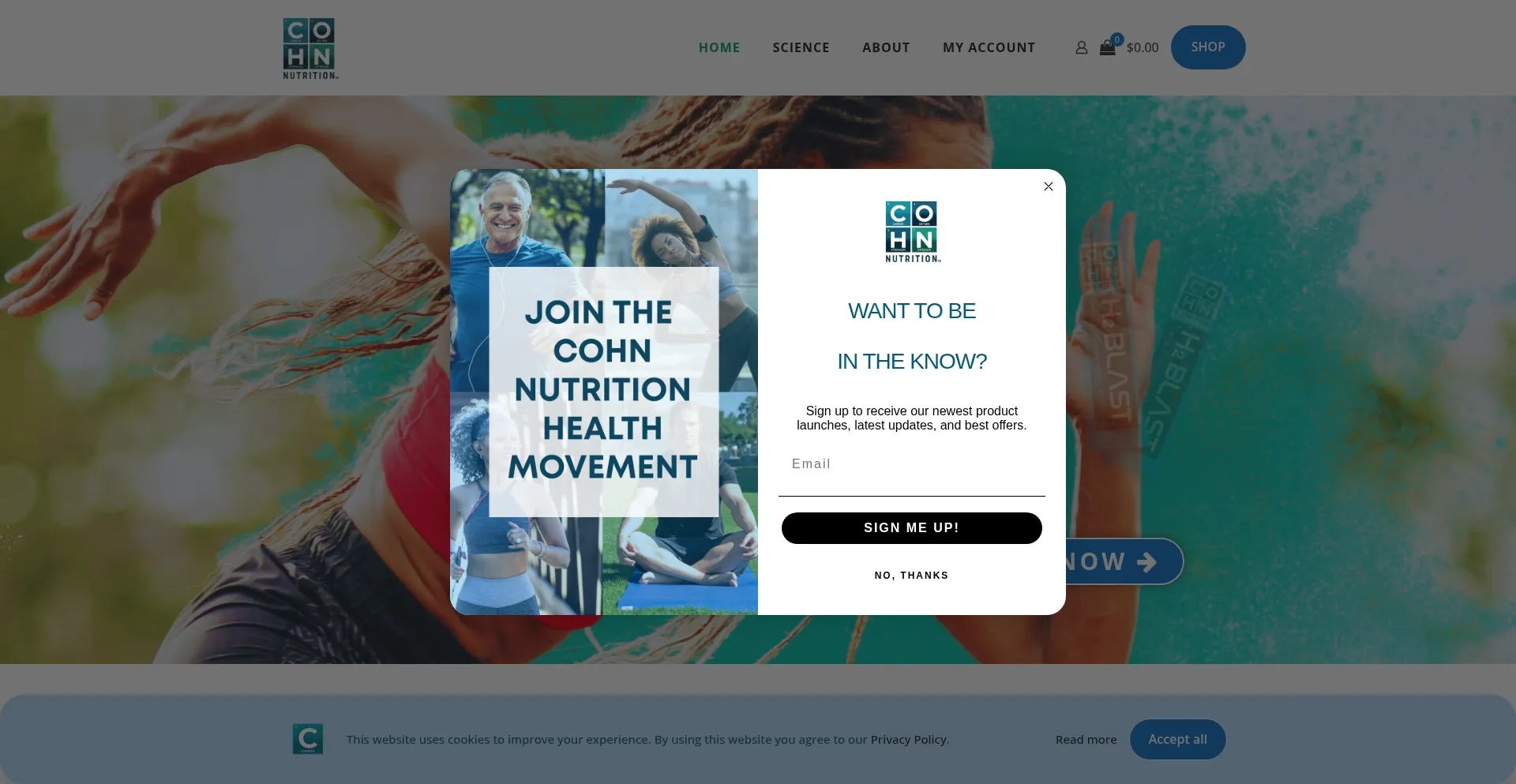 Website screenshot of Cohnnutrition.com