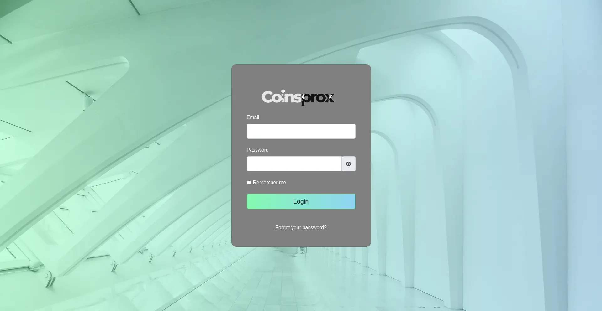 Website screenshot of Coinsprox.com