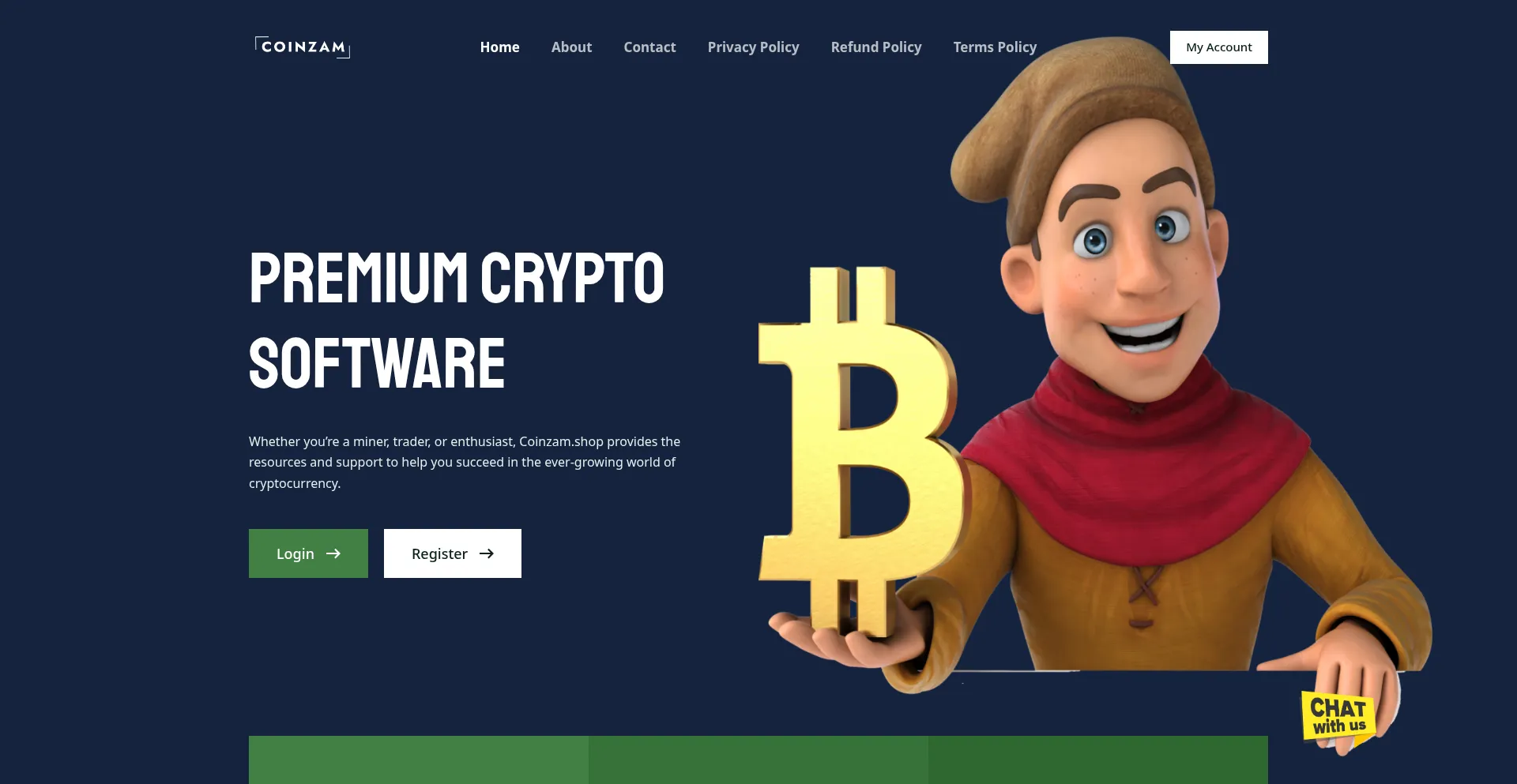 Website screenshot of Coinzam.shop