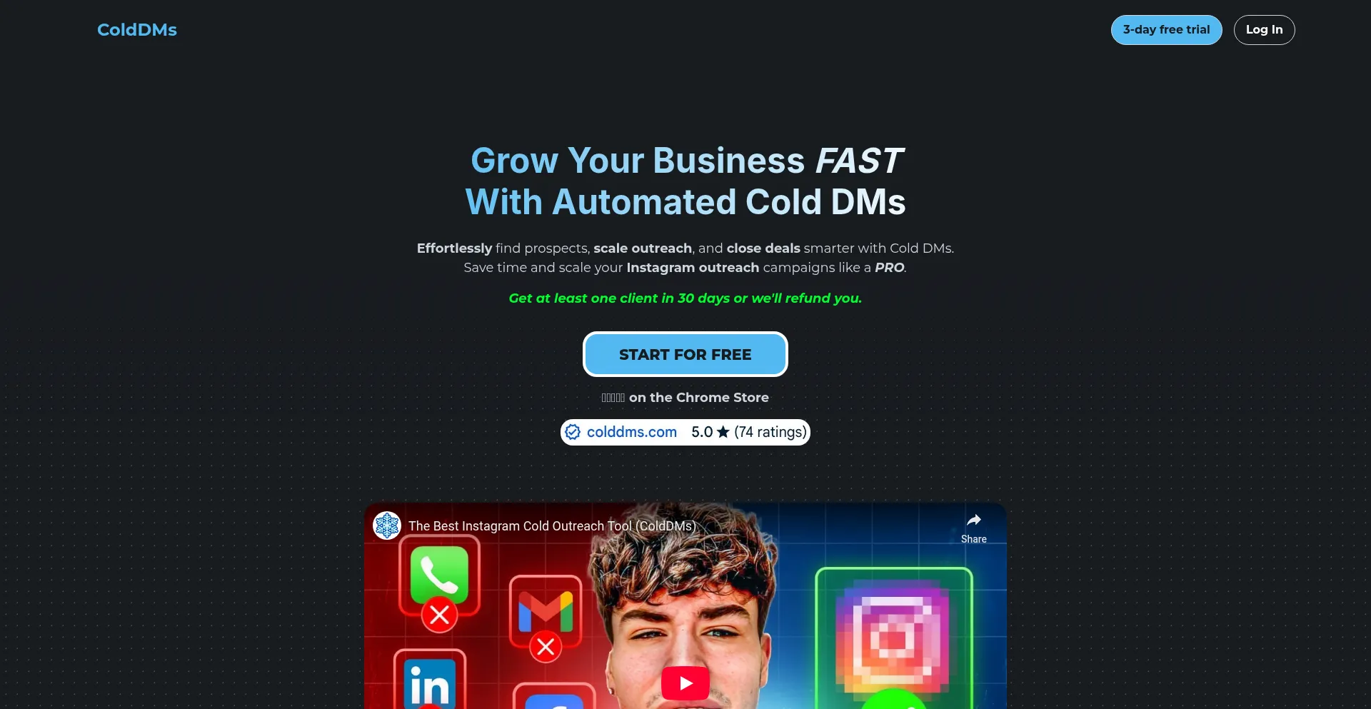 Website screenshot of Colddms.com