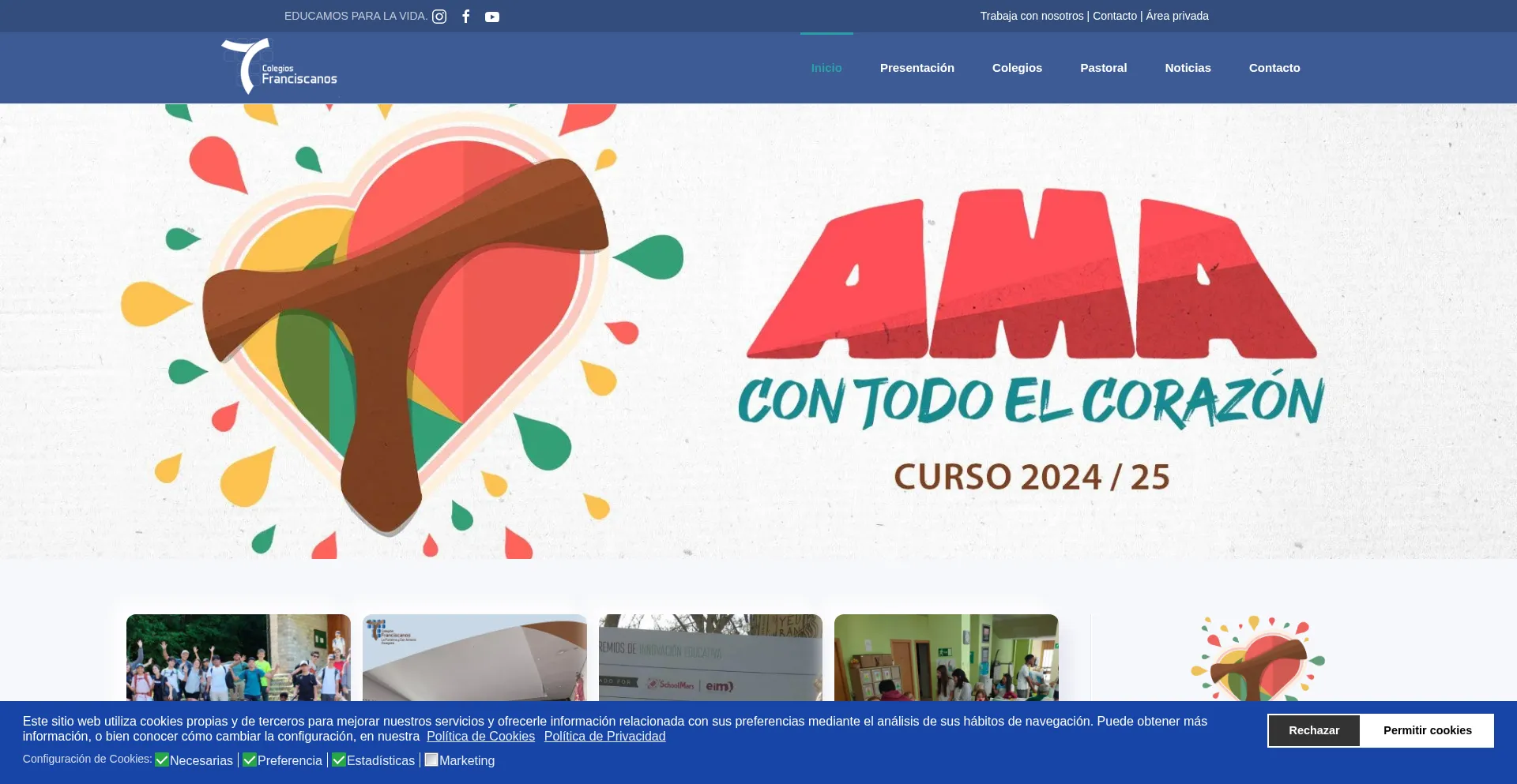 Website screenshot of Colegiosfranciscanos.org