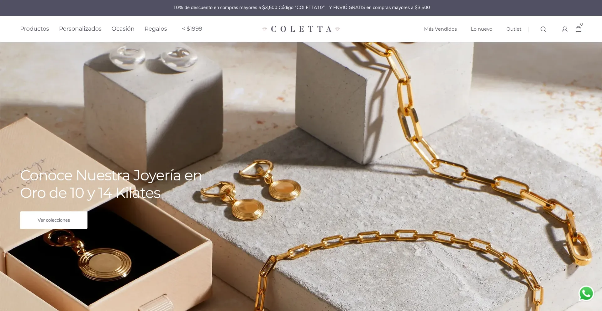 Website screenshot of Coletta.mx