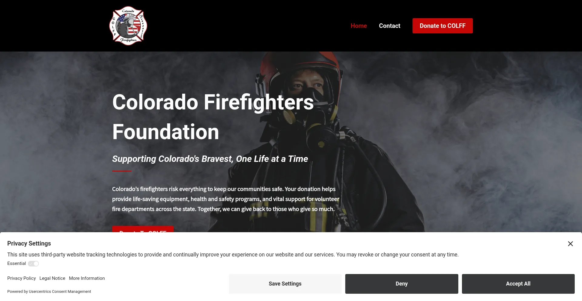 Website screenshot of Colff.org
