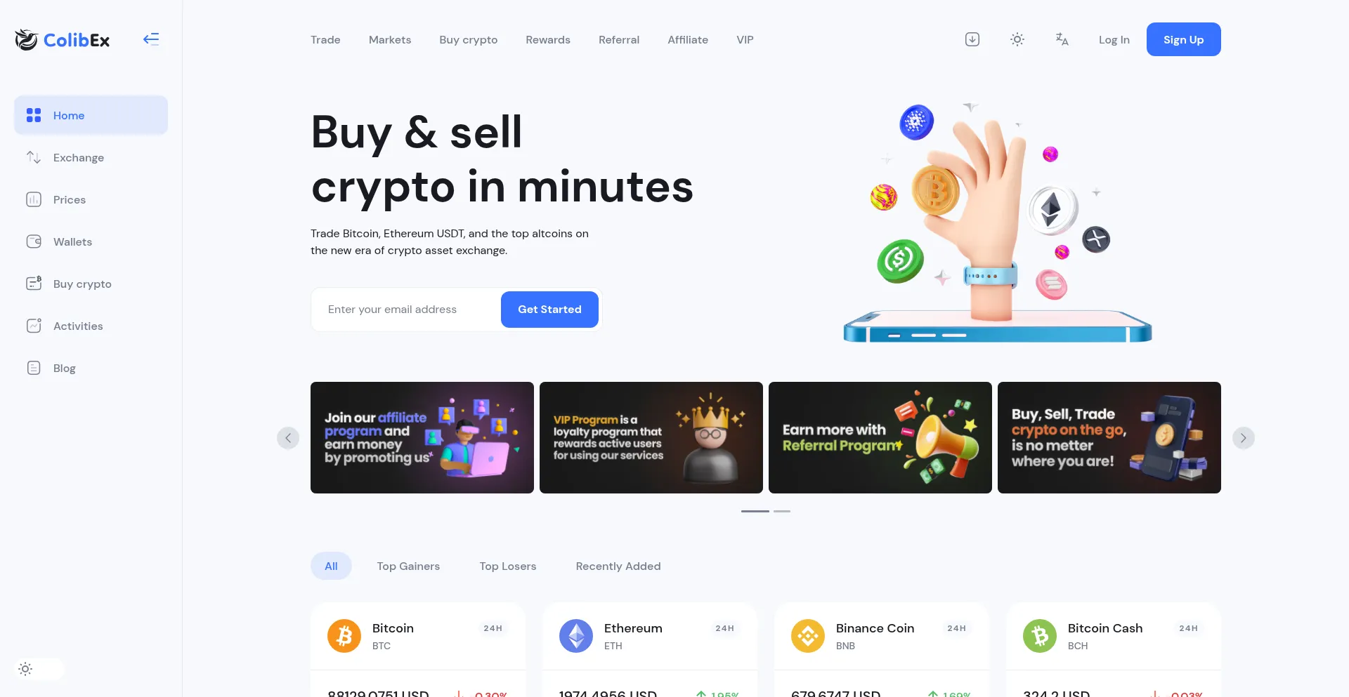 Website screenshot of Colibex.com