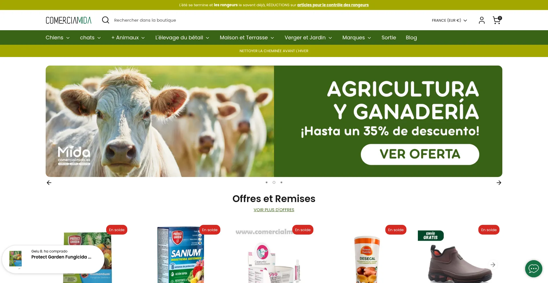 Website screenshot of Comercialmida.fr