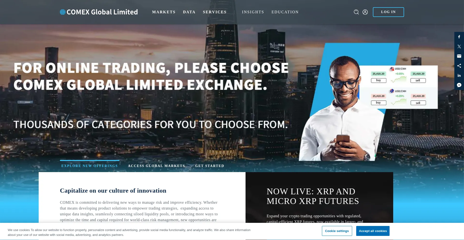 Website screenshot of Comexgl.com