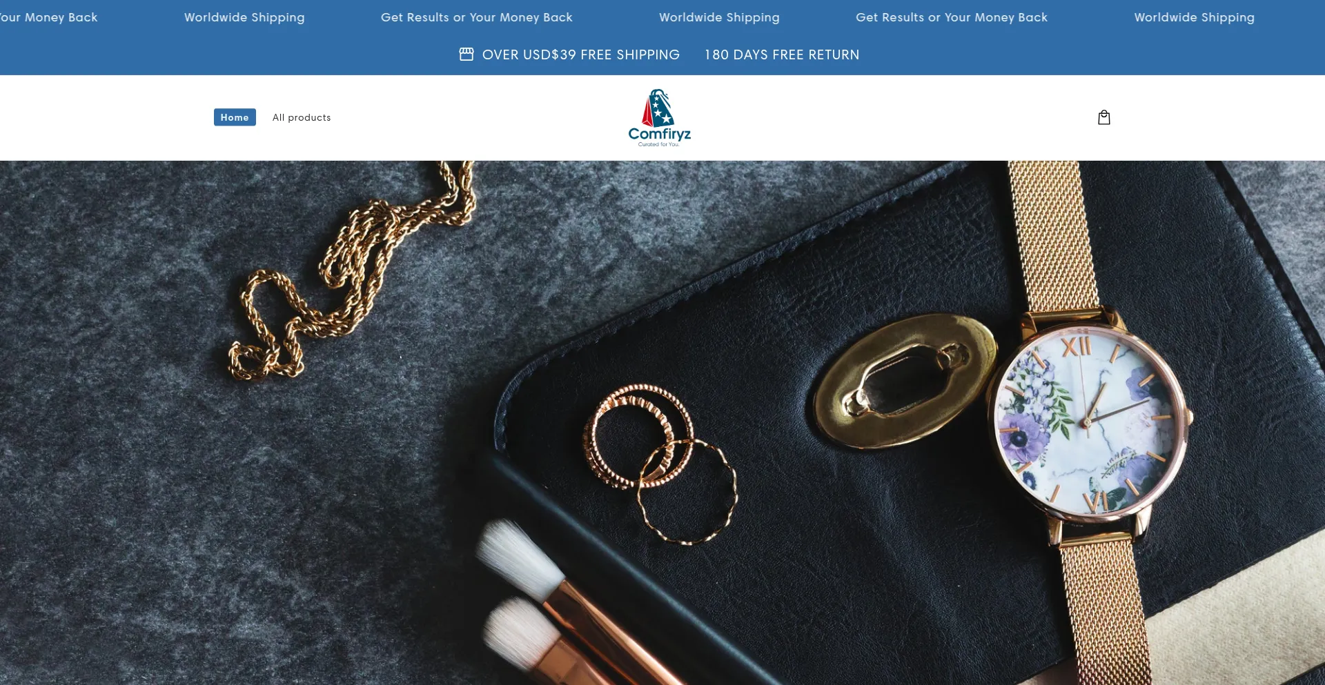 Website screenshot of Comfiryz.com