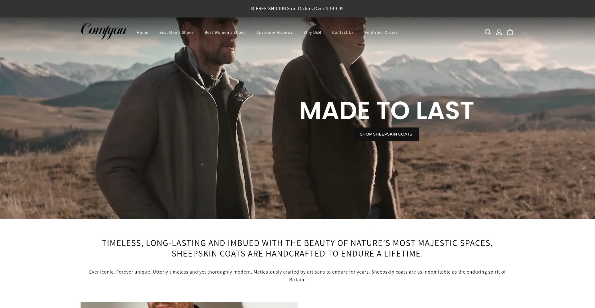 Website screenshot of Comfyau.com