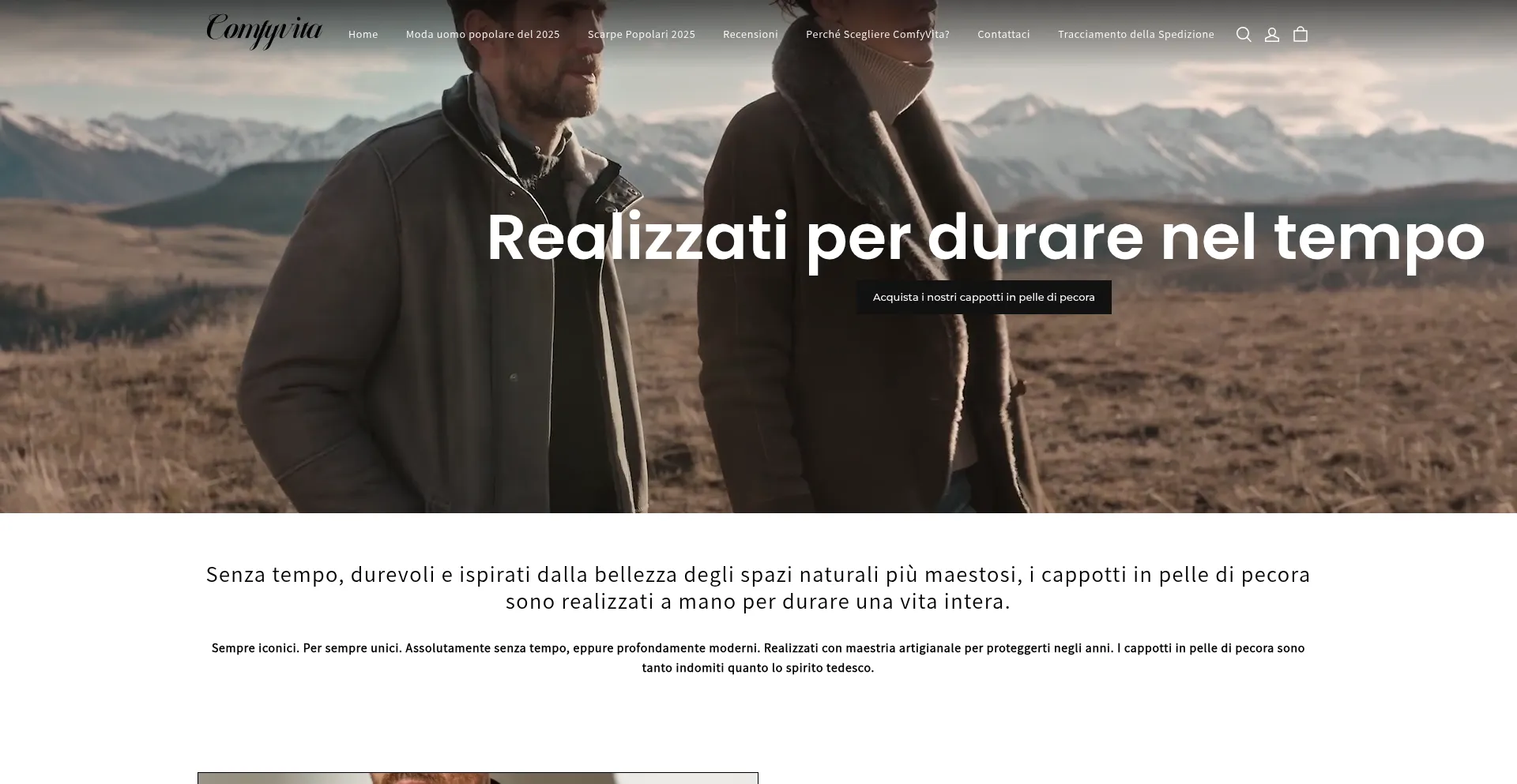 Website screenshot of Comfyvita.com