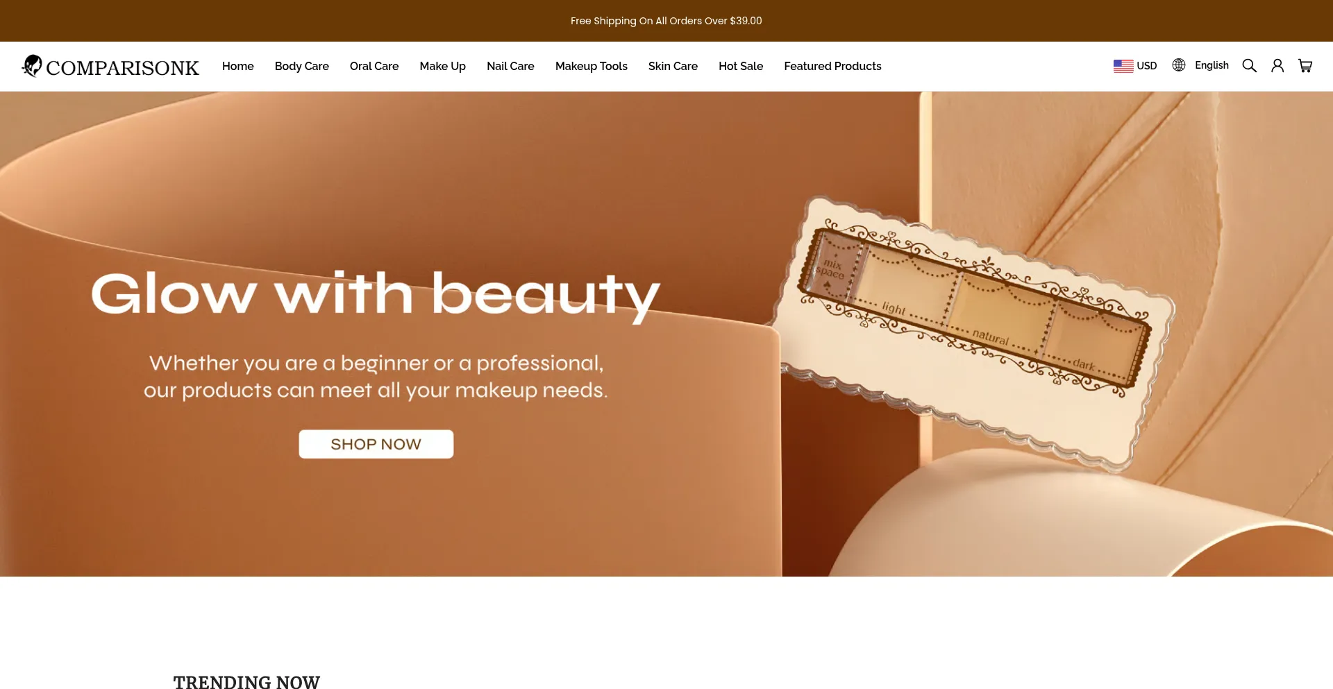Website screenshot of Comparisonk.com