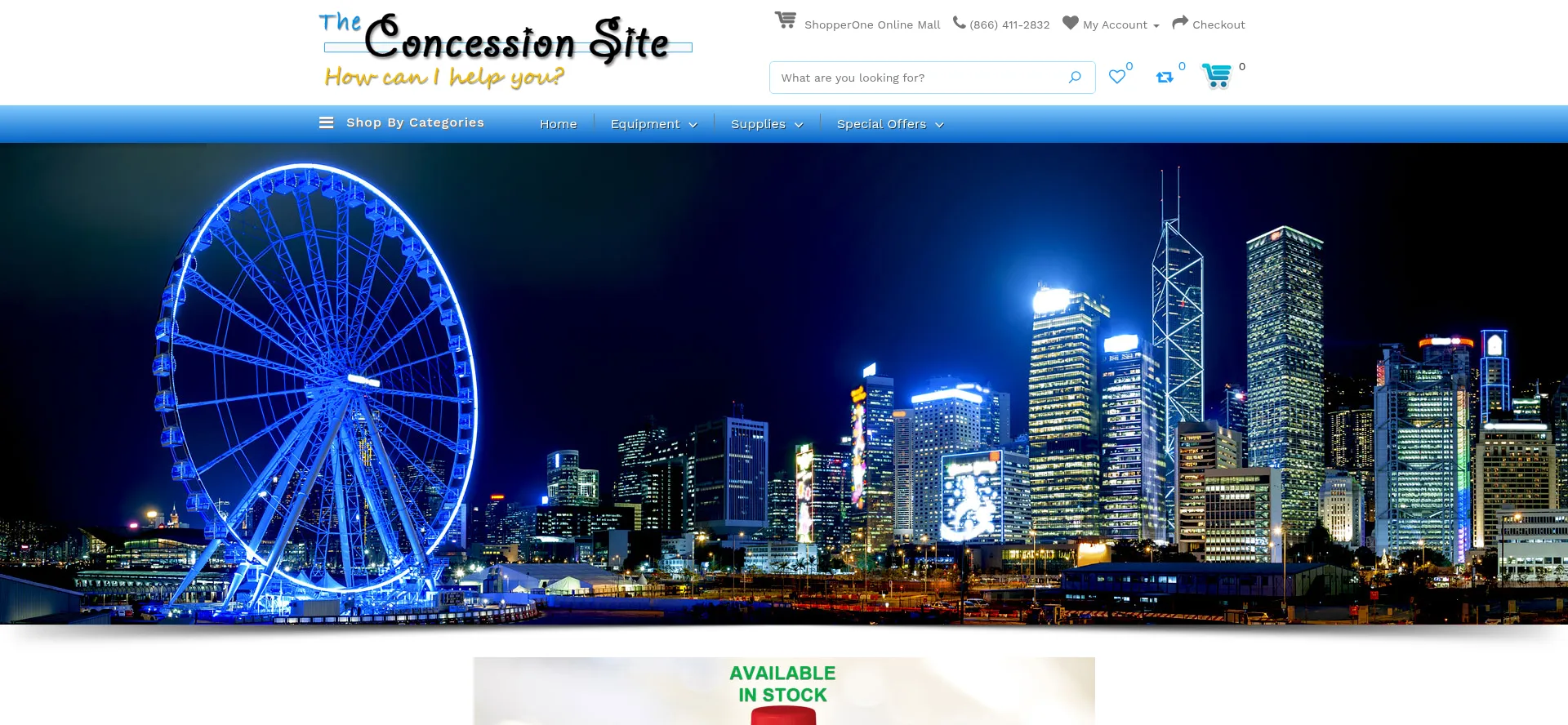 Website screenshot of Concessionsite.com