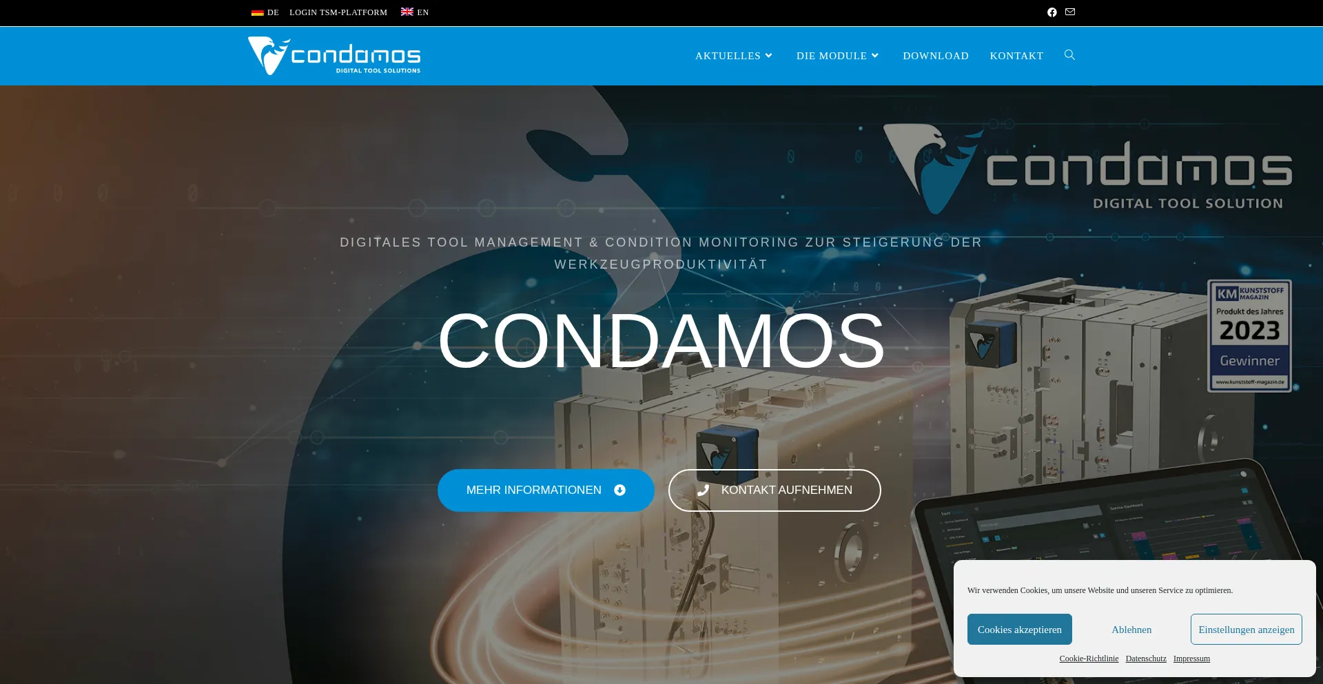 Website screenshot of Condamos.com