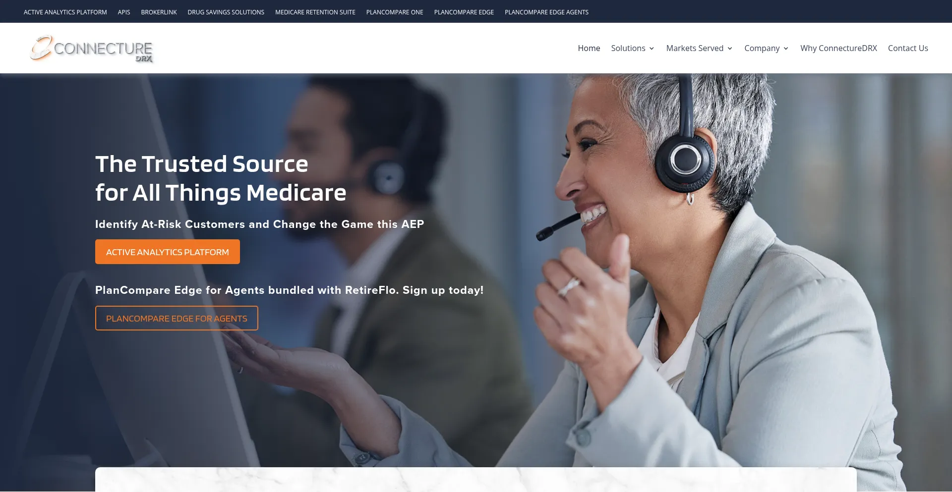 Website screenshot of Connecture.com