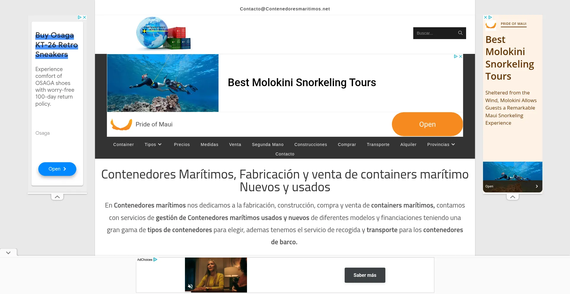 Website screenshot of Contenedoresmaritimos.net