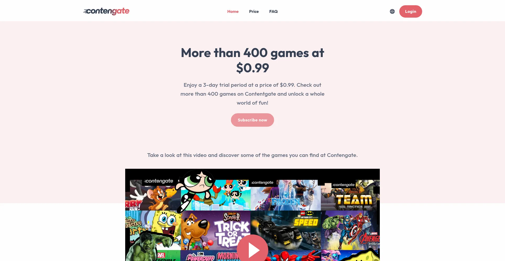 Website screenshot of Contengate.com