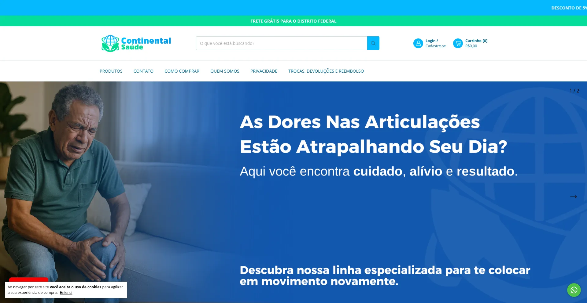 Website screenshot of Continentalsaude.com.br