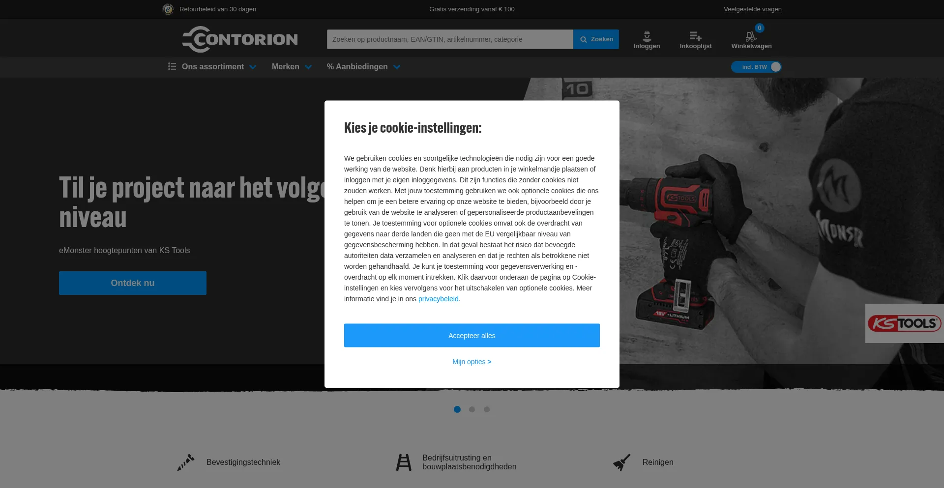 Website screenshot of Contorion.nl