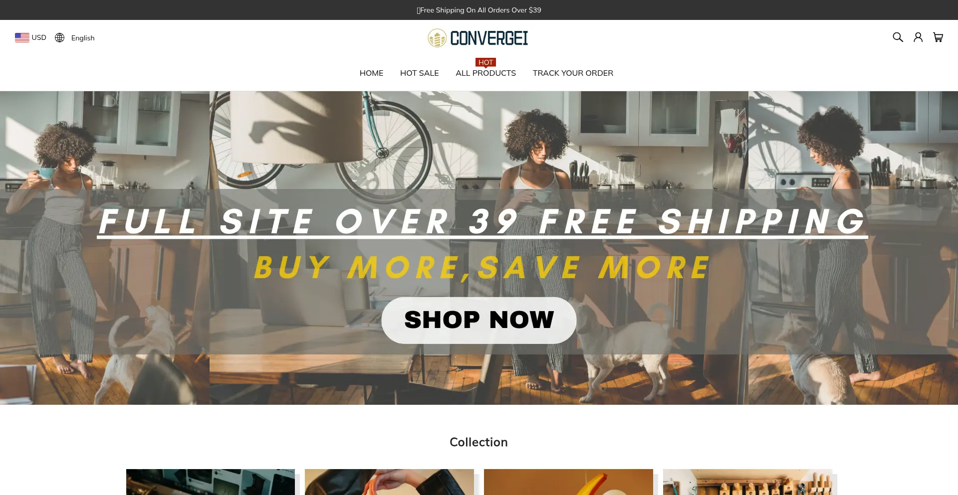 Website screenshot of Convergei.com