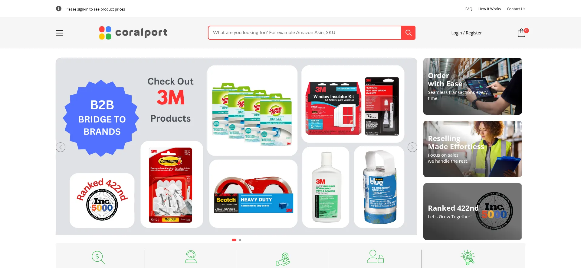 Website screenshot of Coralport.com