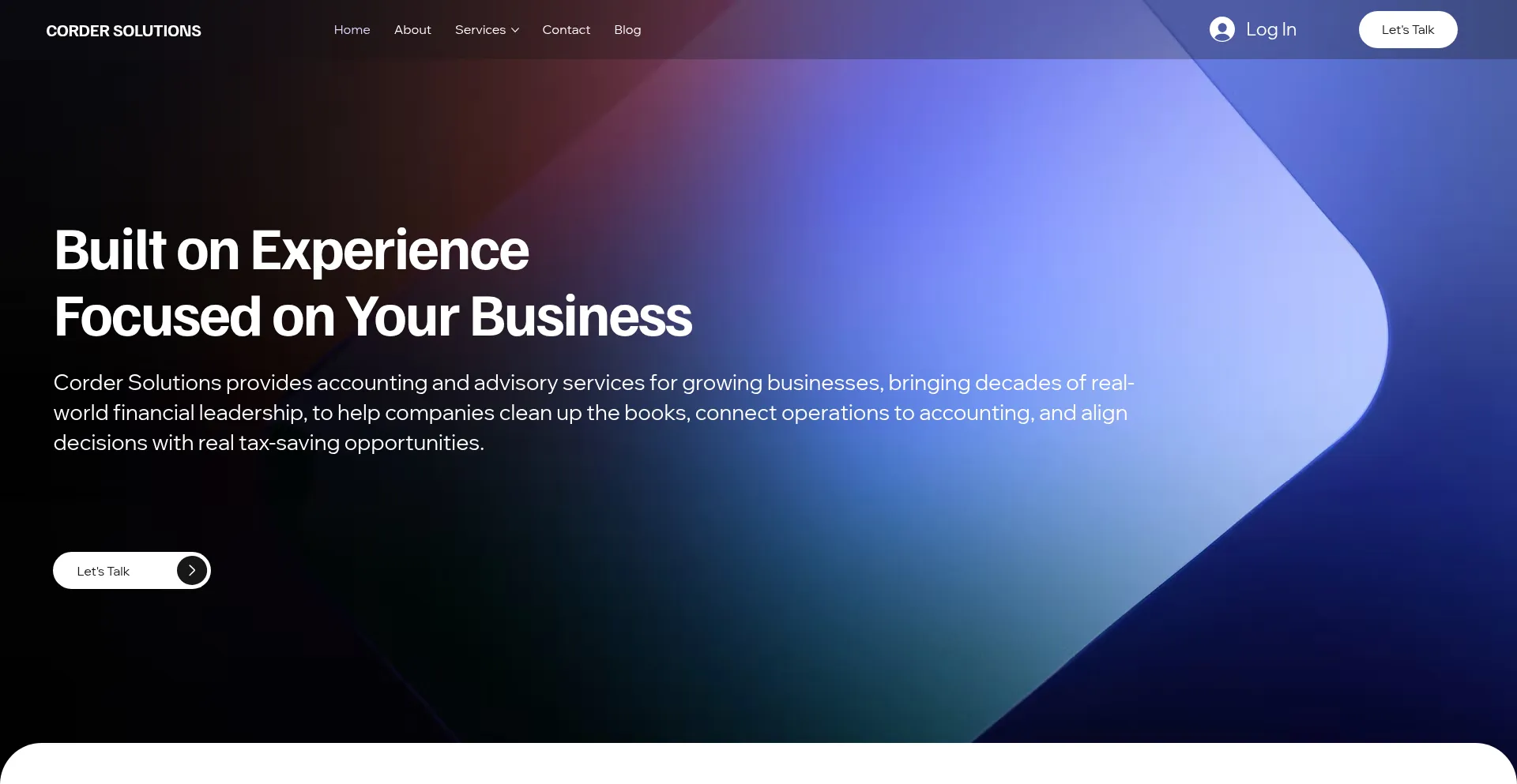 Website screenshot of Cordersolutions.com