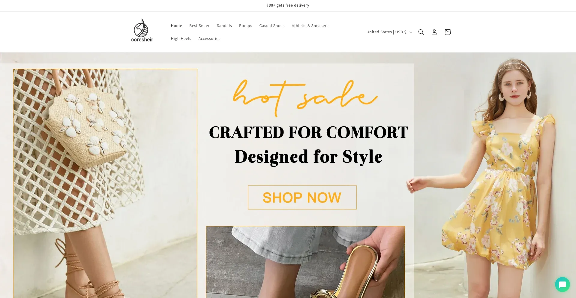 Website screenshot of Coresheir.com